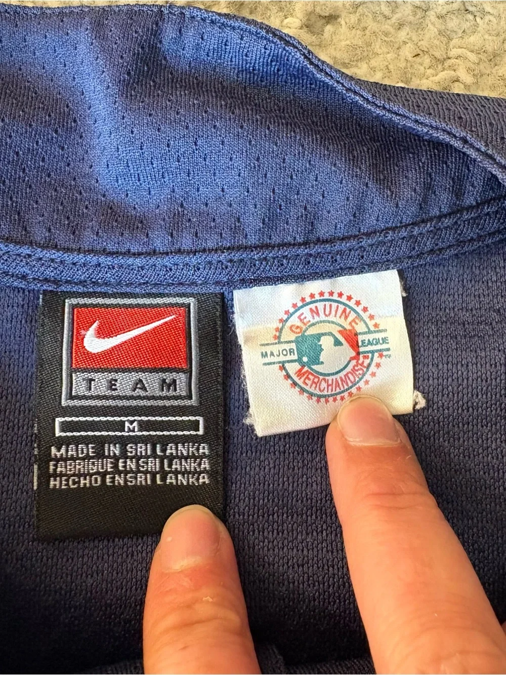 Nike Cleveland Indians Guardians Jersey Sz Medium Baseball Blue Red